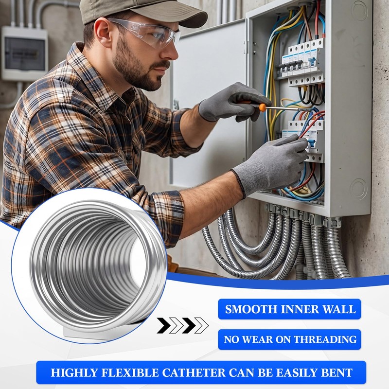 Wesiti 2" x 25 FT Flexible Conduit, Galvanized Steel FMC