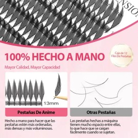 Diy Extensiones Pestanas, Pestañas De Torre De Cómic 8-15mm                                                                                           