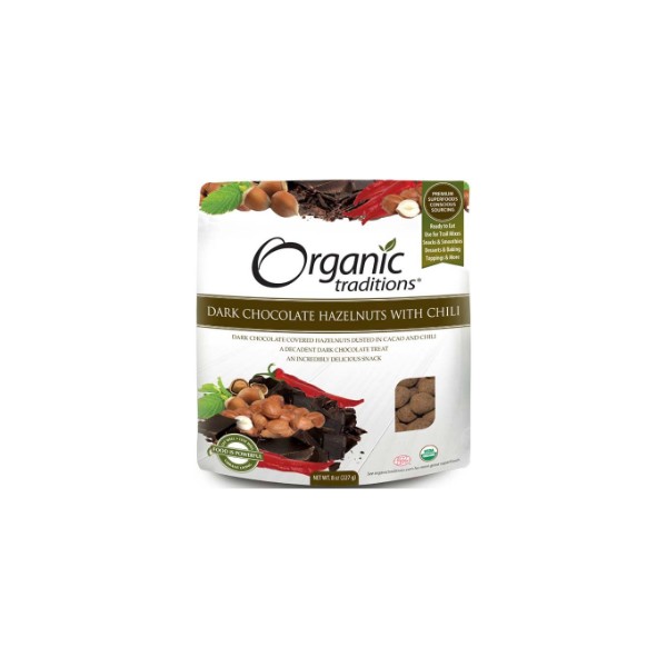 Organic Traditions Dark Chocolate Hazelnuts Covered With Chili (Organic) - 227g