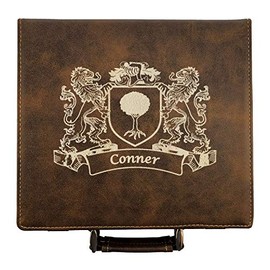 Conner Irish Coat of Arms Leather Poker Set
