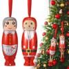 Shellwei 2 Pcs Christmas Santa Granny Claus Pendant Funny Wooden Christmas Tree Ornaments Decorations I Love You Stretchable Standing Granny Santa Claus with Sound Light for Xmas Tree Holiday Craft