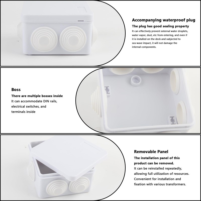 Xmart Pack of 4 Junction Box Surface-Mounted White Junction Box