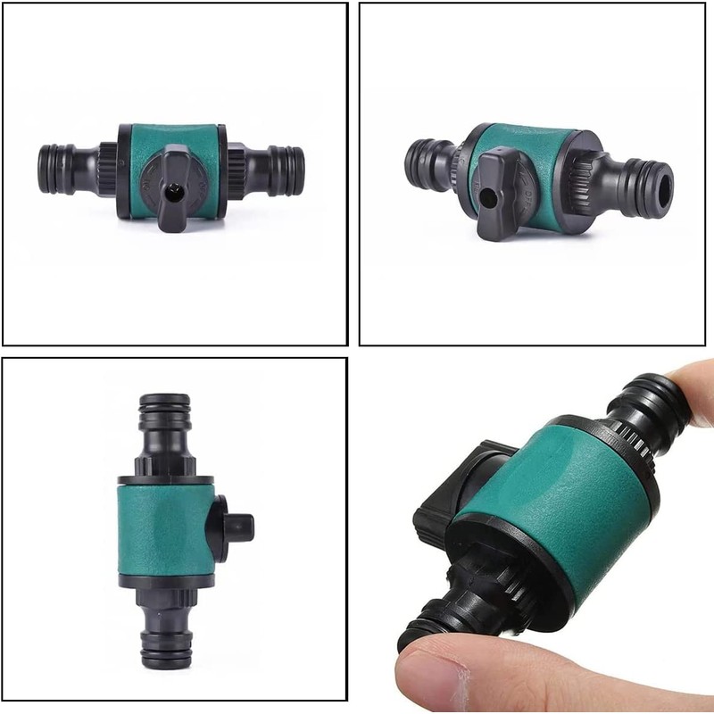 2PC Quick-Release in-line Shut-Off Valve for Garden Hose Pipe, Compatible