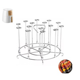 Air Fryer Spießständer, 15-in-1 Edelstahl Air Fryer Spieß Rack für 8 Quart Ninja Air Fryer Zubehör, Vertikale Spieße Halter für Küche Kochen BBQ
