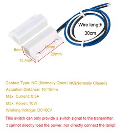 GUUZI 4 Sets NO/NC Magnetic Switch Wiring Recessed Door Sensor Hidden Window Contact Reed Switch for Access Control Replacement of Alarm System (White)