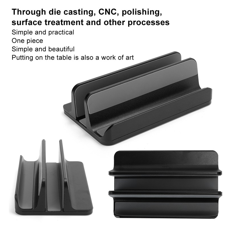 Vertical Laptop Stand Adjustable Aluminum Multipurpose Desktop Computer Laptop StandBlack