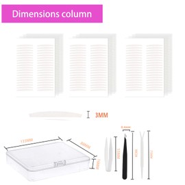 Jeanssar 600Pcs Double Eyelid Tape Natural Eye Stickers Portable Eyelid Correction Strips Self-Adhesive Breathable Double Eyelid Lift Strip for Droopy Hooded Mono-eyelids