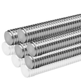MCSDFN 5 Pcs M6-1.0 Fully Threaded Rods 304 Stainless Steel Threads Studs Rods Long Threaded Screw Right Hand Threads, 250mm Length