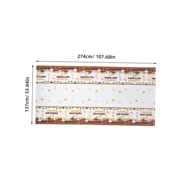 STOBAZA Construction Vehicle Theme Birthday Party Tablecloth Outdoor Fitted Tablecloths