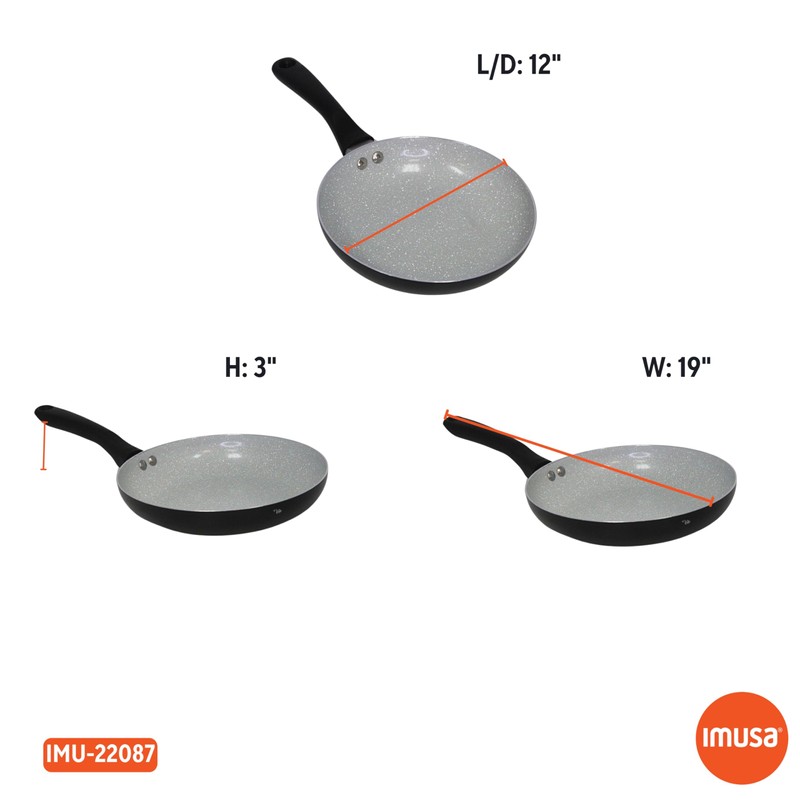 IMUSA 12" Premier Ceramic Nonstick Fry Pan with Cool Touch
