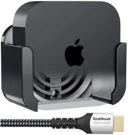 TotalMount for Apple TV – Mount Compatible with All Apple TVs (Premium Black and Gray Mount and Cable)