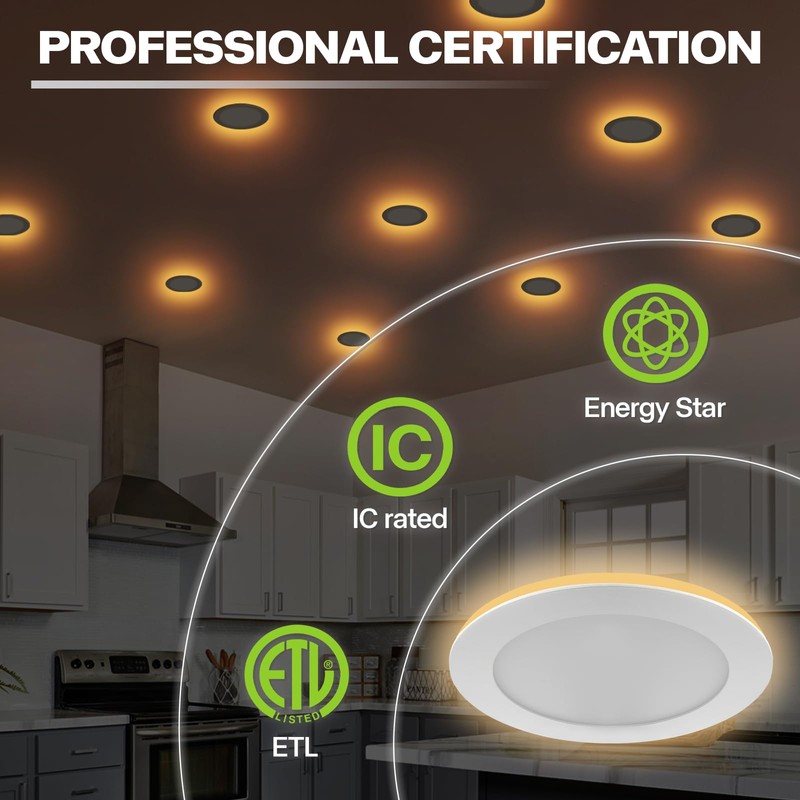 12 Pack Recessed Lighting 4 Inch with Night Light, 4
