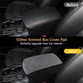 PIFOOG Glittering Center Console Cover for Ford Explorer 2022 2021 2020 Accessories Bling Car Armrest Box Protector Pad Auto Interior Decoration Rhinestone 1PC