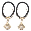 Healeved 2Pcs Elegant Metal Elastic Hair Ties with Shell Charm