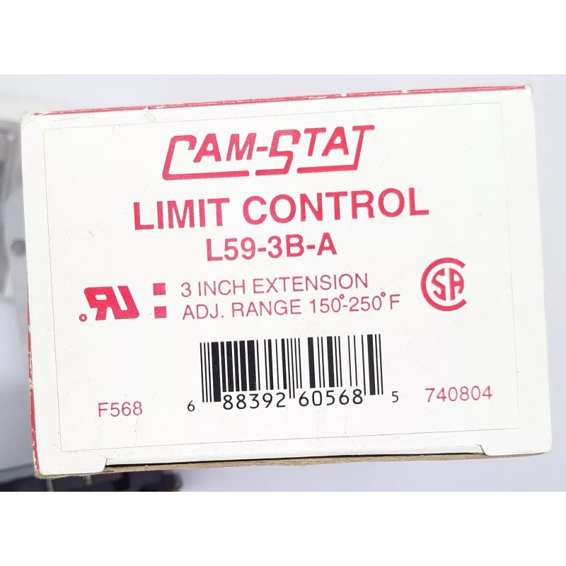 Cam-Stat Limit Control L59-3B-A 3" Extension adj. Range 150-250 Fegrees