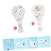 NUOBESTY 2pcs Racket Painting Paddle with Ball Attached Beach Paddle