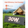 30W Foldable N-Type Monocrystalline Solar Panel Charger 16BB Ultra-Light Portable