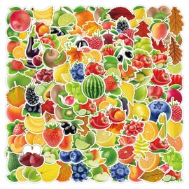 100PCS Fruits and Vegetables Stickers for Teens Adults,Cute Cartoon Realistic Vegetable Waterproof Decals for Laptop Scrapbook Cup Water Bottle Phone Guitar Luggage Kids Classroom Party Supplies