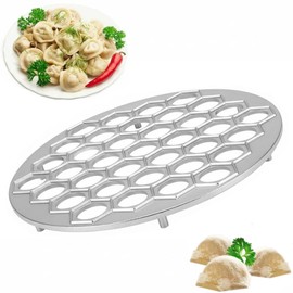 Pelmeni Maker, Aluminium Alloy Dumpling Mould, Gulliver Dough Mould for 37 Pelmeni, DIY Mould, for Homemade Filled Dumplings, Pelmeni, Ravioli, Dumplings, Gifts (Silver)