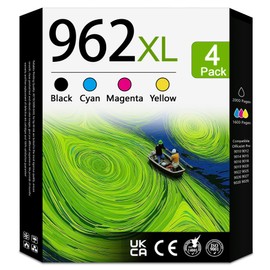 962XL Ink Cartridges Combo Pack Replacement for HP 962XL Ink Cartridges OfficeJet Pro 9010 Series 9020 9015 9018 9025 9012 9014 9016 9019 9022 9026 Printer (4-Pack 1Black/1Cyan/1Magenta/1Yellow)