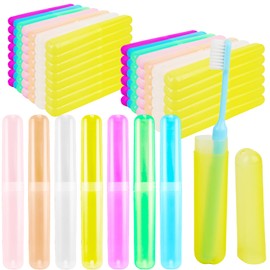 140 Pieces Plastic Toothbrush Case Travel Toothbrush Holders Portable Dust-proof Toothbrush Cases for Travel Bathroom Indoor Outdoor Travel Trip Camping School