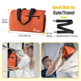 Gryme Small Gym Bag with Shoe Compartment and Wet Pocket, 38x23x22cm Sports Bag for Swim Yoga Workout, Water Resistant Carry On Bag for Travel Weekend Overnight Hospital