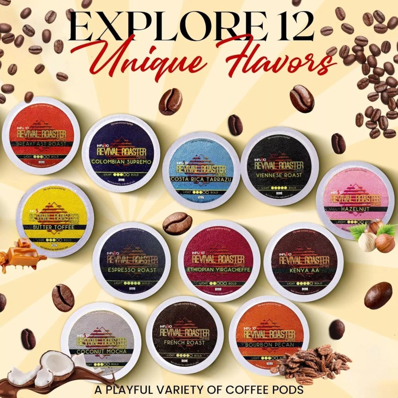 InfuSio Revival Roaster 96 Count Variety Pack for Keurig Kcups