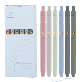 Ddaowanx Gel Pens, 6 Pcs 0.5mm Quick Dry Fine Point Smooth Writing Pens, Cute Office School Supplies Gifts for Women (6 Pcs-Blue Ink)