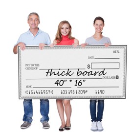 Reusable-Giant Big Blank Check-Oversized Large Fake Check - 40" x 16" Foldable Dry Erase - Perfect for Presentations-Fundraisers-Awards Raffles Events Endowments Rewards Winners & Celebrations