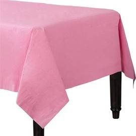 2 DISPOSABLE PAPER TABLE COVERS PER PACK SIZE 90CM x 90CM (PALE pink X 1 PACK)