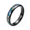 Tungsten Ring Meteorite Opal Inlay 4mm Wedding Band Sizes 5
