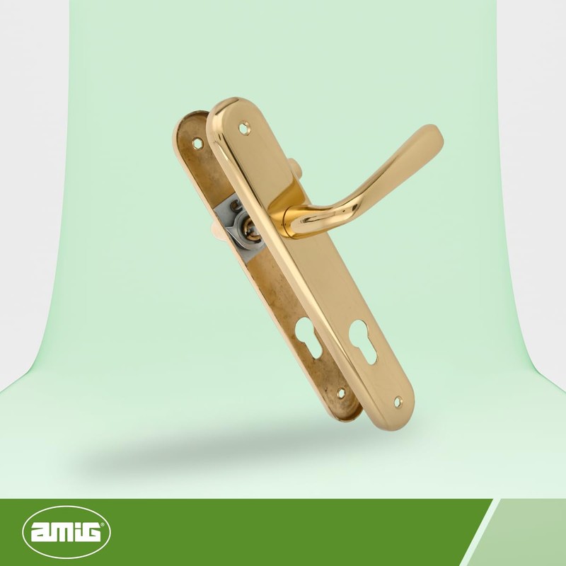 Amig - Brass Door Handle Set - Model 252PB85-250x40mm -