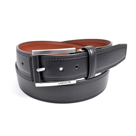 Lacoste LB67865 Men's Casual Belt, Cowhide Leather, Black