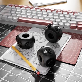 Fidget Ring Fidget Rings Fidget Pads Fidget Blocks Fidget Toy Stress Cube Fidget Block Twisty Fidget Toys Cube (Black)