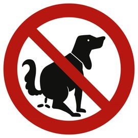 Prohibition Sign "Hier kein Hundeklo" Aluminium, 20 cm, (Dog Poo, Dog Toilet), Weatherproof