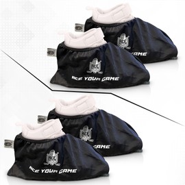 ACE HOCKEY Slide Board Booties for Hockey Slide Board or Fitness Slide Boards - Smooth Gliding - Improve Skating Stride, Speed, Agility - 2 Pairs of Slide Board Booties