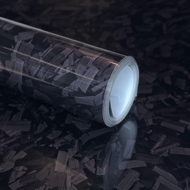 Lypumso Black Forged Carbon Fiber Vinyl Wrap, High Gloss Car Wrap Vinyl Film with Bubble Free Air Release Technology DIY Auto Decoration Sticker 1ft x 10ft