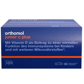 Orthomol junior C plus - mit Vitamin C als Beitrag zu einer normalen Funktion des Immunsystems - Waldfrucht-Geschmack - Kautabletten à 30 x Tagesportionen