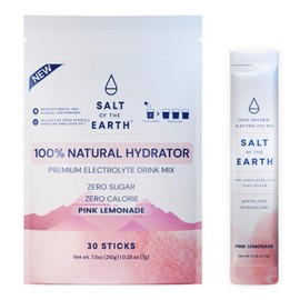 Salt of the Earth Premium Zero-Sugar Electrolyte - Made with Pink Himalayan Salt - Hydration Powder Packets | Premium Ingredients | Keto & Paleo Friendly | 30 Sticks, Pink Lemonade