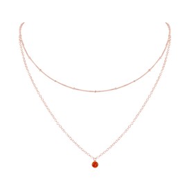 Carnelian Layered Choker in 14k Rose Gold Fill