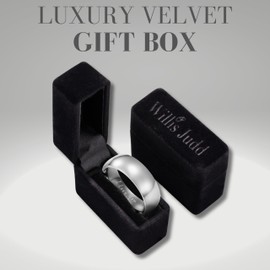 Willis Judd Mens Ring Engraved I Love You Titanium Ring for Man in Gift Box 6mm Wedding Band Engagement Ring Comfort Fit Size X