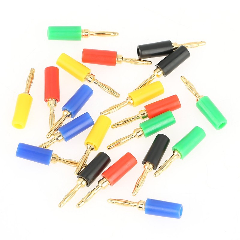 20 Pcs Banana Socket, Mixed, 2mm Coloured Banana Plug Color