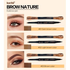 JOSURBEAUTY Sweat-proof Waterproof 2-in-1 Eyebrow Pencil for Women - Ended Eye Brow Pencil with Microblading Effect,coffee