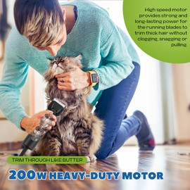 Luzrise 300W Pet Grooming Clippers (2000-6600rpm Stepless Speed Control, Heavy-Duty Commercial Grade, 13ft Power Cord, Low Noise< 50db, with Extra Blade) (300W Stepless Speed Control)
