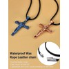 U7 Blue Plated Cross Pendant Crucifix Jewellery for Men Women