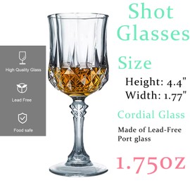Srgeilzati Crystal Cordial Glasses | 1.75 oz Stemmed Shot Glasses | Set of 48