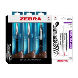 Zebra set de regalo bolígrafos metálicos Kizoku LE y Kizoku RT + repuesto Kizoku LE