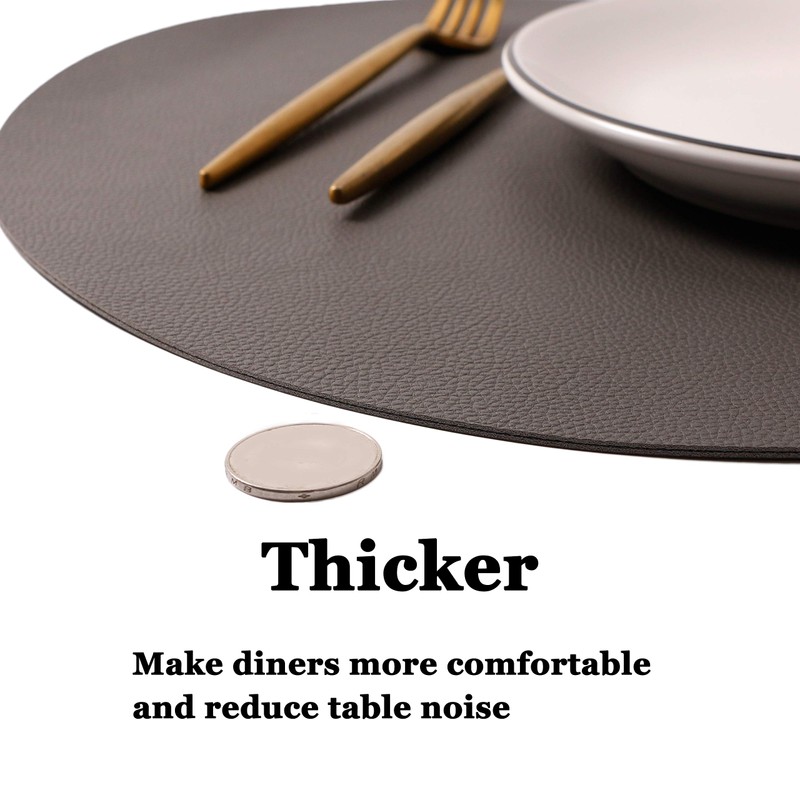 Wipeable Placemats and Coasters Leather Table Mats Waterproof Heat-Resistant Easy