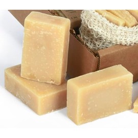 Pure Castile and Artisan Bar Soap Handmade with 100% Fair Trade Organic Oils, Cold Process Bars by BeeTheLight (4 lb Bulk Bars w/Soap Saver Bag, Unscented Castile)