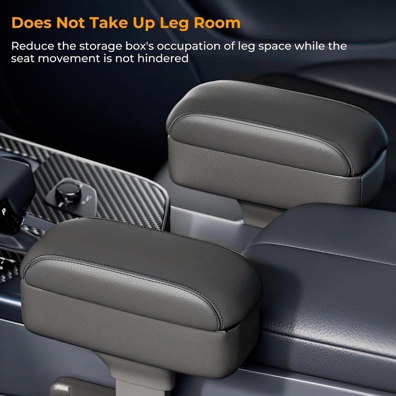 WODHMIEY Universal Car Armrest Box,PU Leather Armrest Extender, Height Adjustable